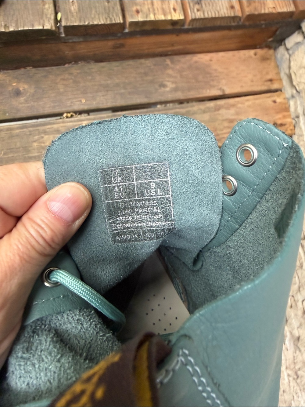 Dr. Martens 1460 Pascal Teal Dusty Blue 8-eye boot UK7 US9 discontinued EUC - Picture 7 of 7
